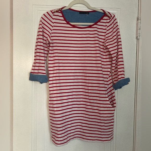 *HP* LeShop, red and white striped T-Shirt- Dress, S - Picture 2 of 16